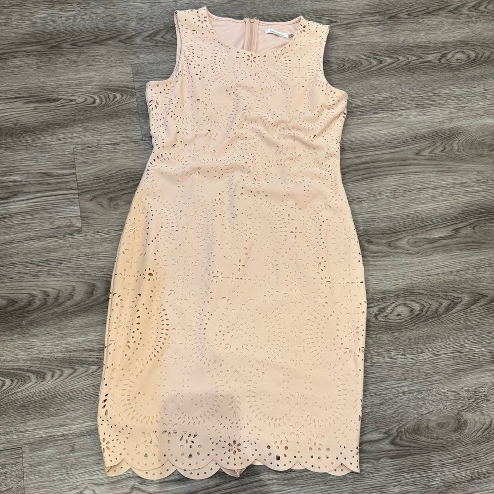 Calvin Klein PINK laser cut scuba sheath dress- size 10